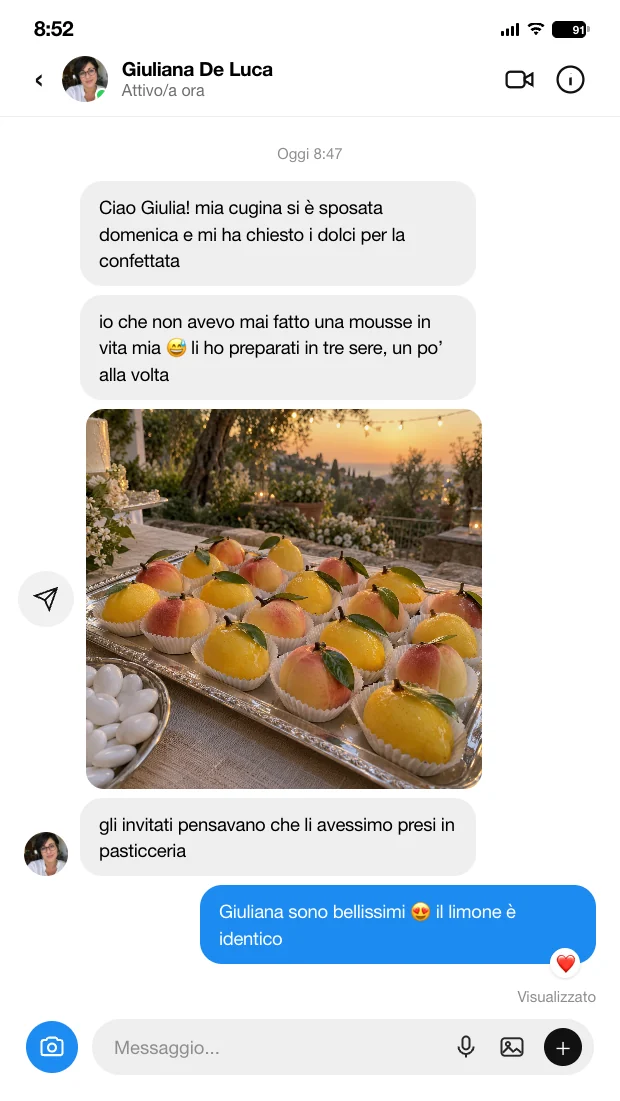 Messaggio di Giuliana sulla confettata del matrimonio